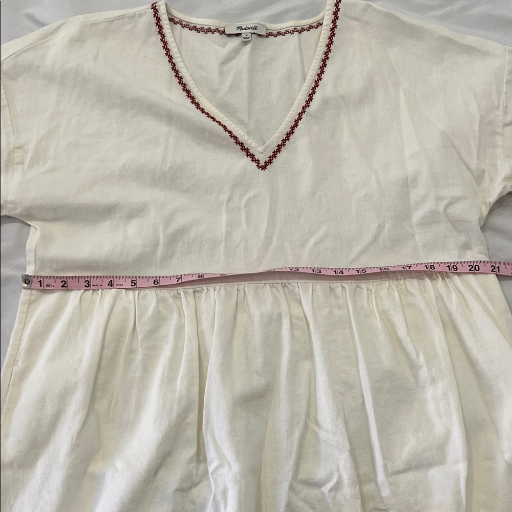 Madewell Cream and Red Midi Dress - Picture 2 of 3